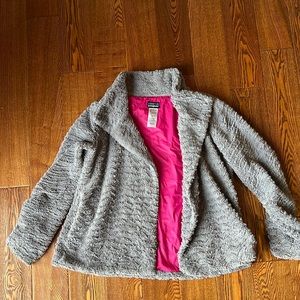 Patagonia Pelage Faux Fur Jacket Fleece Teddy Large Gray Pink